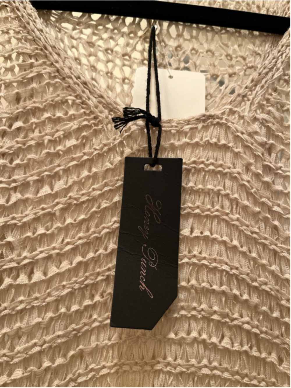 NWT Honey Punch Beige Crochet Knit Tank Top Women’s Size M - Picture 6 of 6